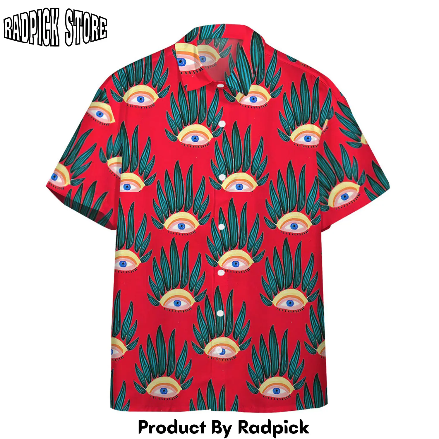 Radpick 3d evil eyes hawaii shirt rp292857